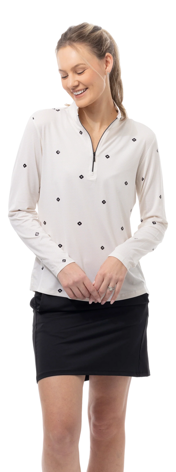 SanSoleil Long Sleeve SOLSHINE FOIL PRINT MOCK. FLOWERBOX