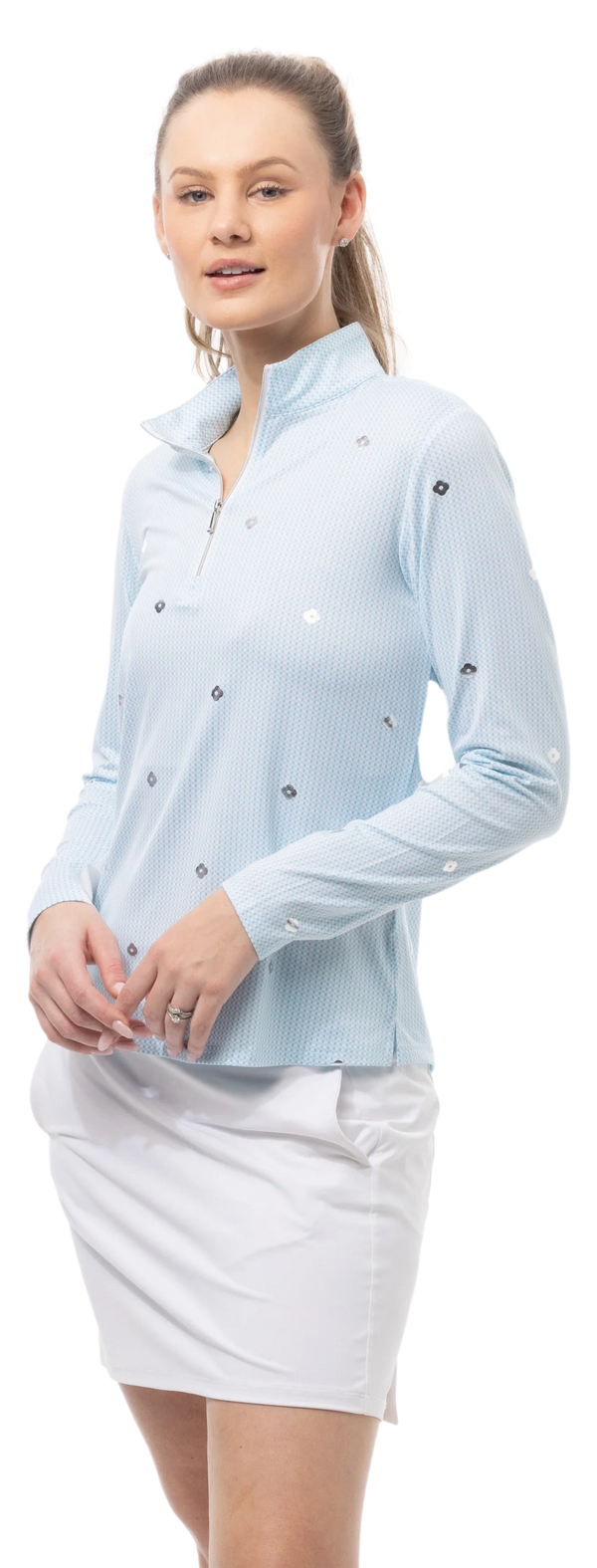 SanSoleil Long Sleeve SOLSHINE FOIL PRINT MOCK. FLOWERBOX - Image 7