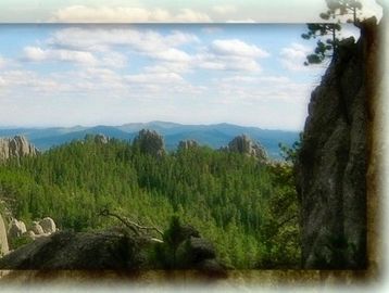 Right side of image of view from Poet's Table, trail near Sylvan Lake, Black Hills.