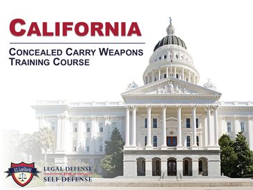 California Concealed Carry Weapons Training Course advertisement with Capitol building.