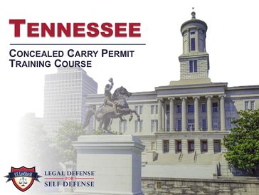 Tennessee Concealed Carry Permit Training Course advertisement with state capitol and statue.