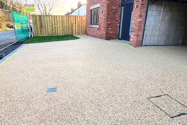 A complete resin bound driveway for a residential client waiting to set.