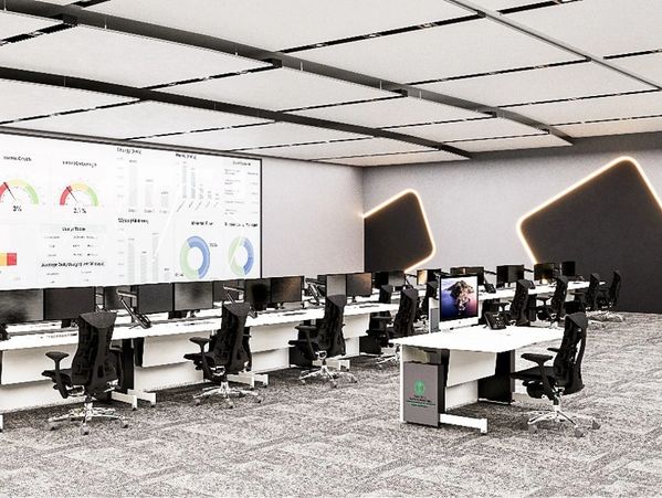 NCEC Dammam Control Room design — 24/7 government control room, part of NCEC 3-city rollout