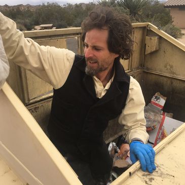 Travis Puglisi voluntering in Joshua Tree National Park.