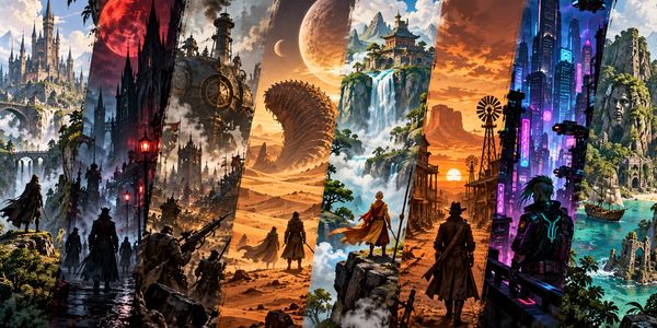 A panorama of wildly different worlds, from castles and gothic to sci-fi and magical.