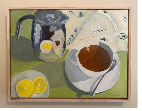 Original Oil Painting on Canvas 40x 30cms includes light wood floating frame 