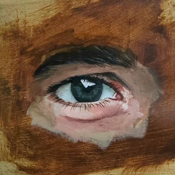 Acrylic painting of a eye by Studio Camikon.