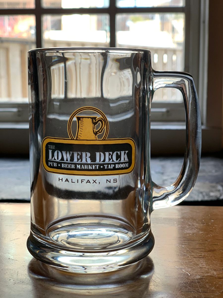 beer glass with logo