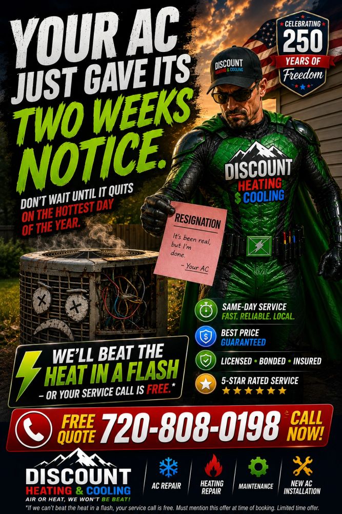 your air conditioning just gave its two weeks notice. Call us before it quits. Free ac service call.