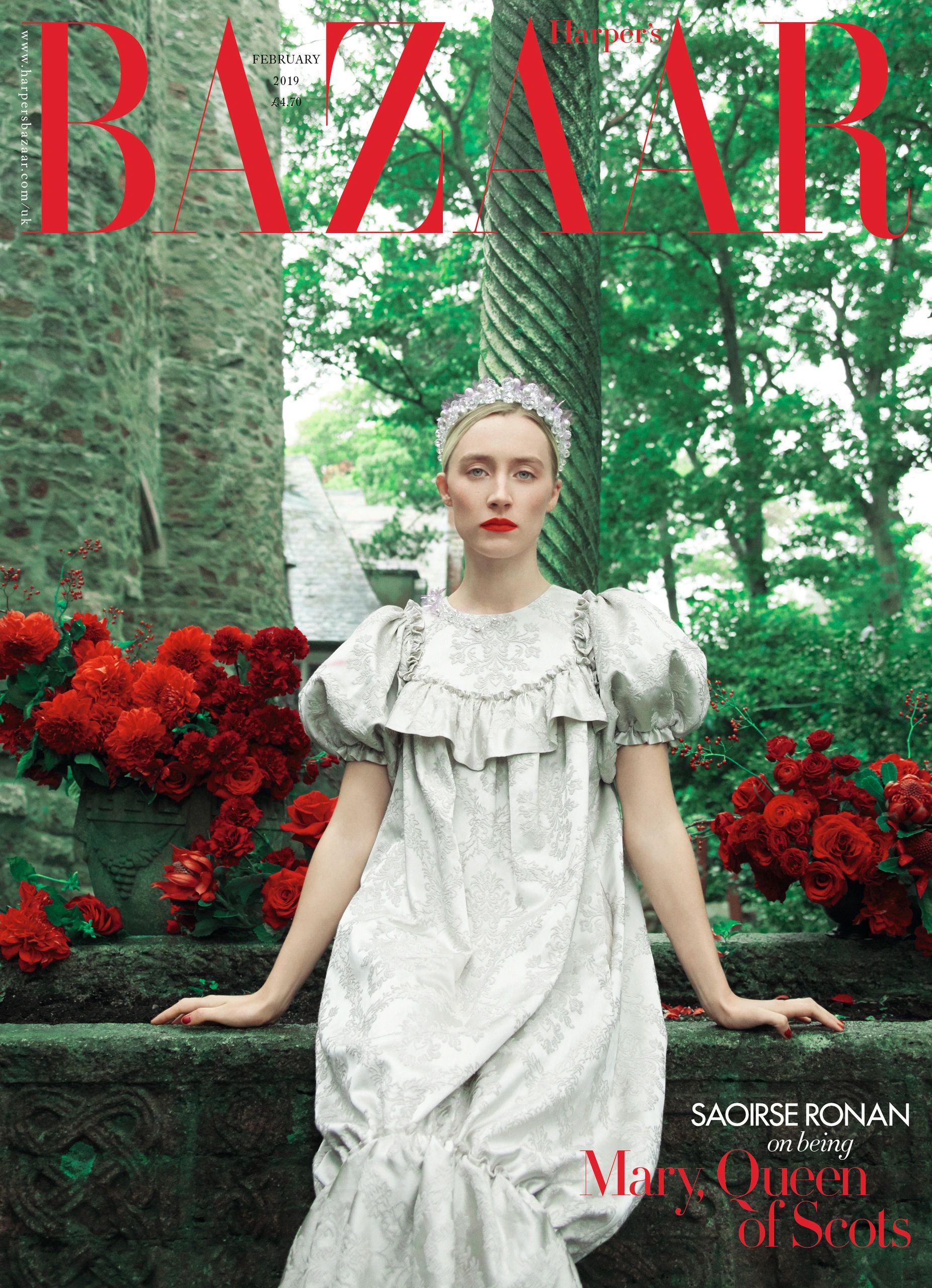 Nails For Harper's Bazaar UK. Saoirse Ronan. short nails, matte nails , Red Nails. Editorial shoot.