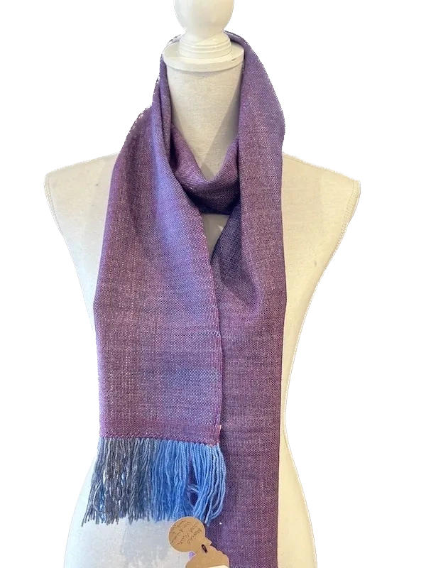 Purple scarf with tassels