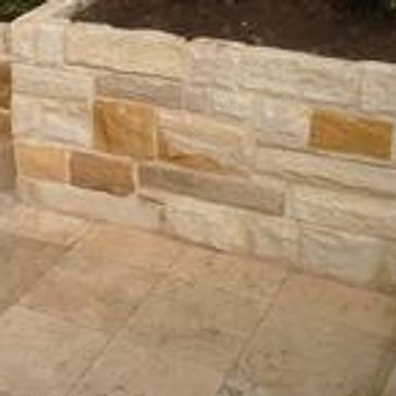 sandstone retaining wall
