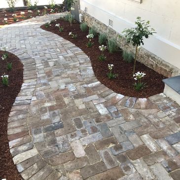 Paving recycled brick landscaping construction inner west heritage herringbone horticulture pave