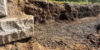 Retaining wall prep