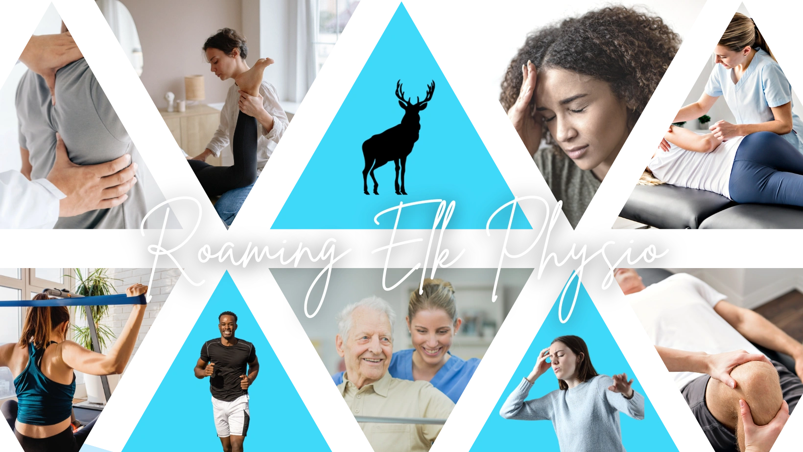 Roaming Elk Physiotherapy. Physio treatment. Woman with headache. back pain. shoulder. vertigo.