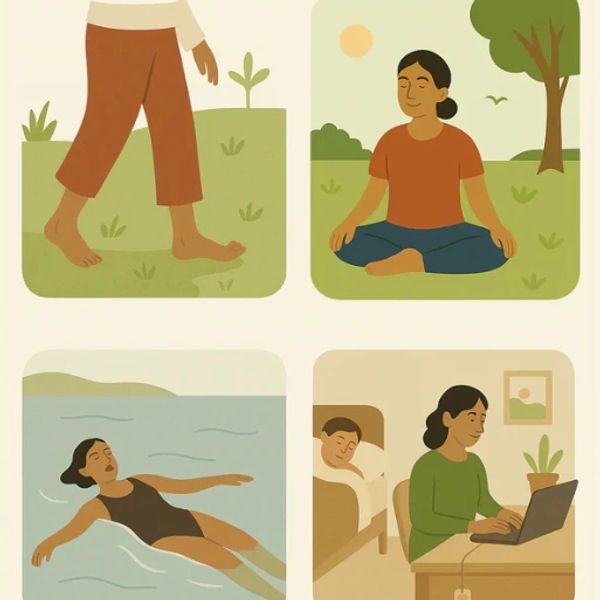 Grounding gives your body a way to release static electricity, balance out free radicals, and reset