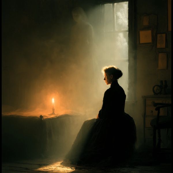 A candlelit 19th-century bedroom sets the scene for the Greenbrier Ghost.