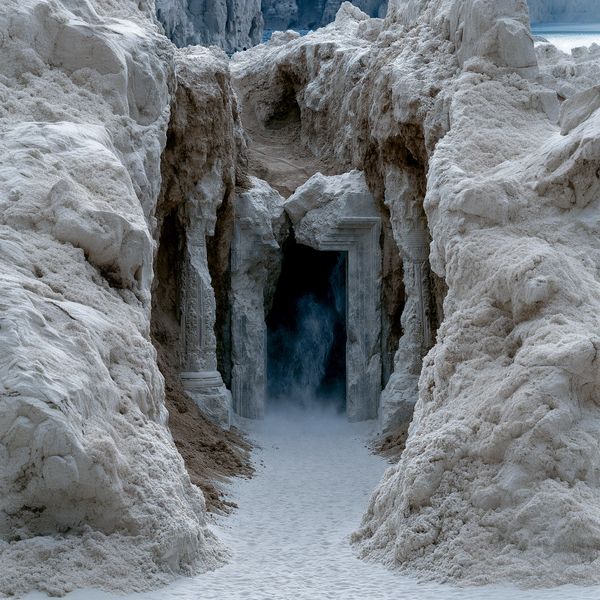 An ancient ruined stone doorway at dusk — a haunting symbol of gothic horror and forgotten evil. 