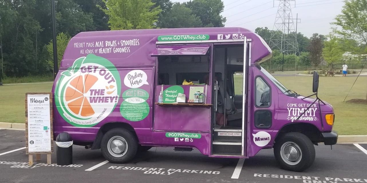 Here is our purple food truck that we like to call , Prince.