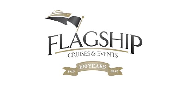 Logo of Flagship Cruises &amp; Events celebrating 100 years.