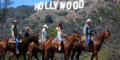 Hollywood Sign Horseback Ride tour roundtrip transfers sunset hills ranch