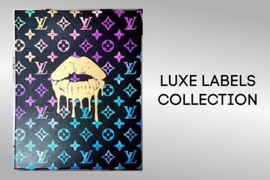 Colorful luxury logo pattern with melting lips art.