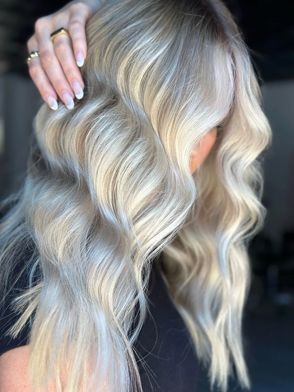 Dimensional creamy white blonde balayage. Ashy blonde balayage