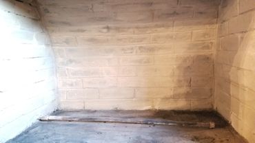 Brick fireplace