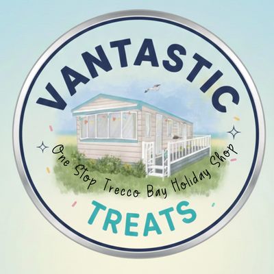 Logo for a one-stop holiday shop showing a holiday mobile home.