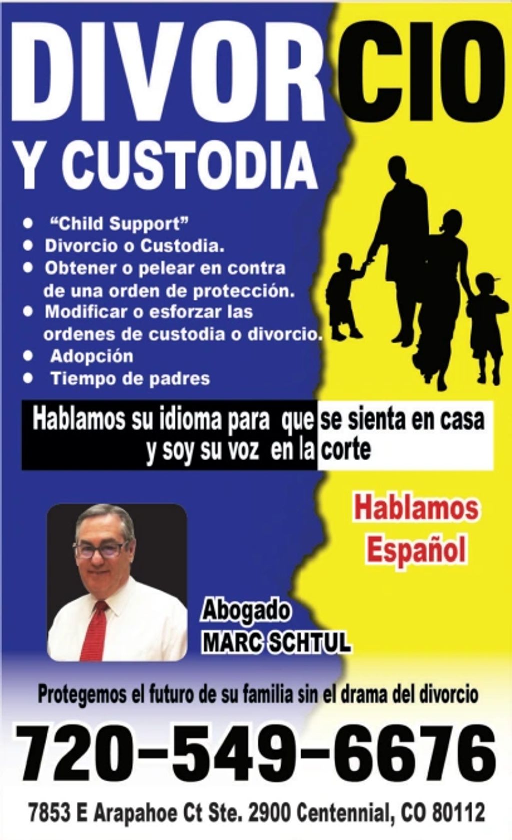 Abogado Marc Schul especialista en temas de divorcio y custodia.