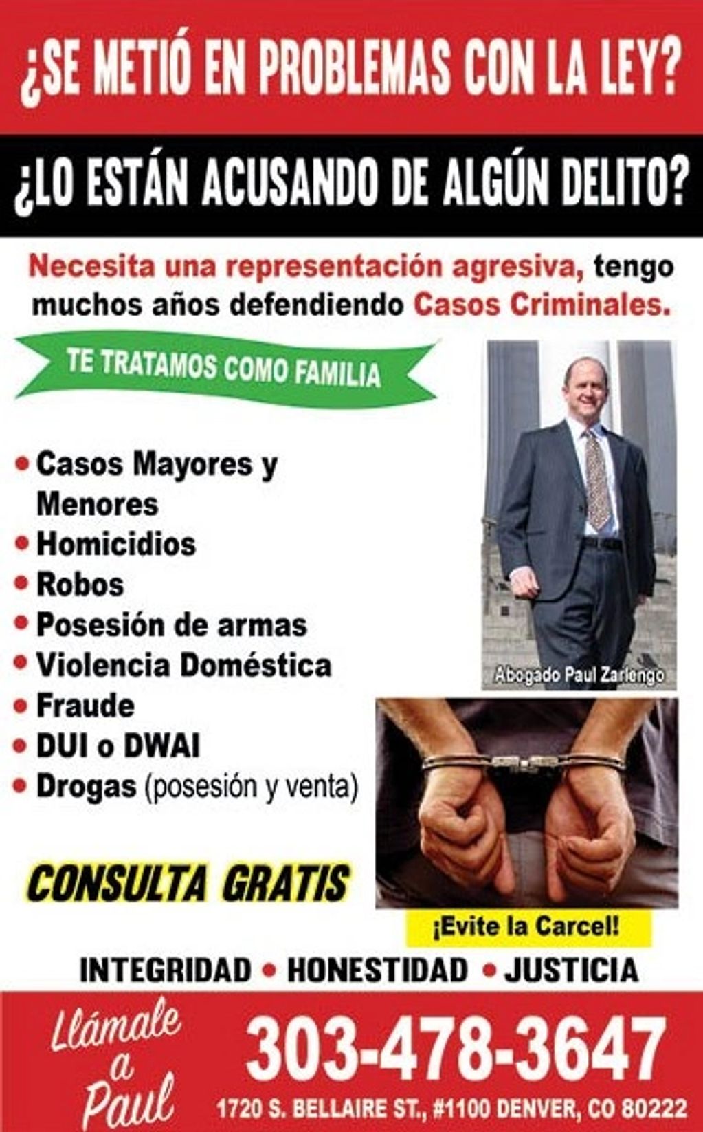 ABOGADO PAUL ZARLENGO CASOS CRIMINALES 