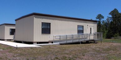 Temporary and permanent modular classroom. 