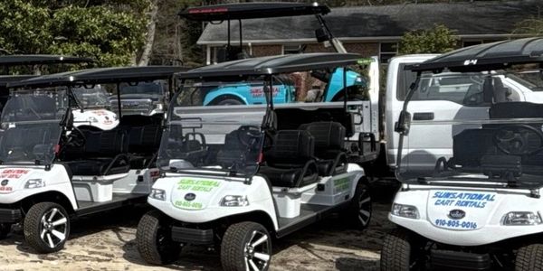 6-passenger golf carts being delivered to houses on Sunset Beach