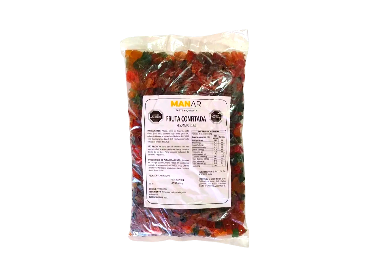 Fruta Confitada 1 kg (15 unidades)