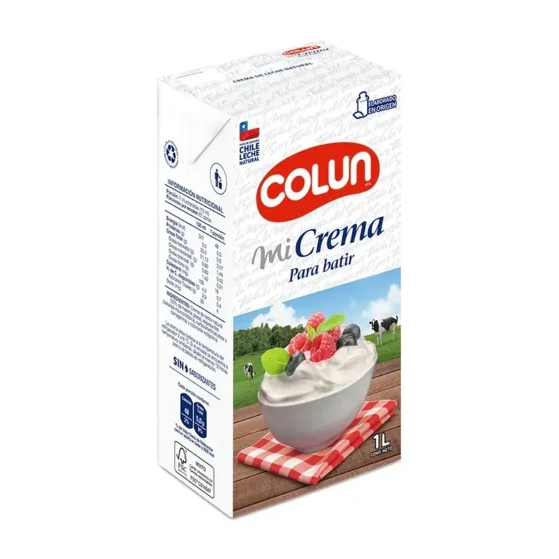 Crema para batir Colun 1 L (12 unidades)
