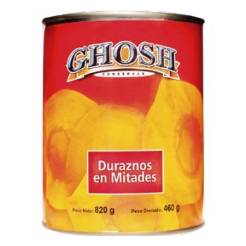 Durazno en Mitades GHOSH 820 g (12 unidades)