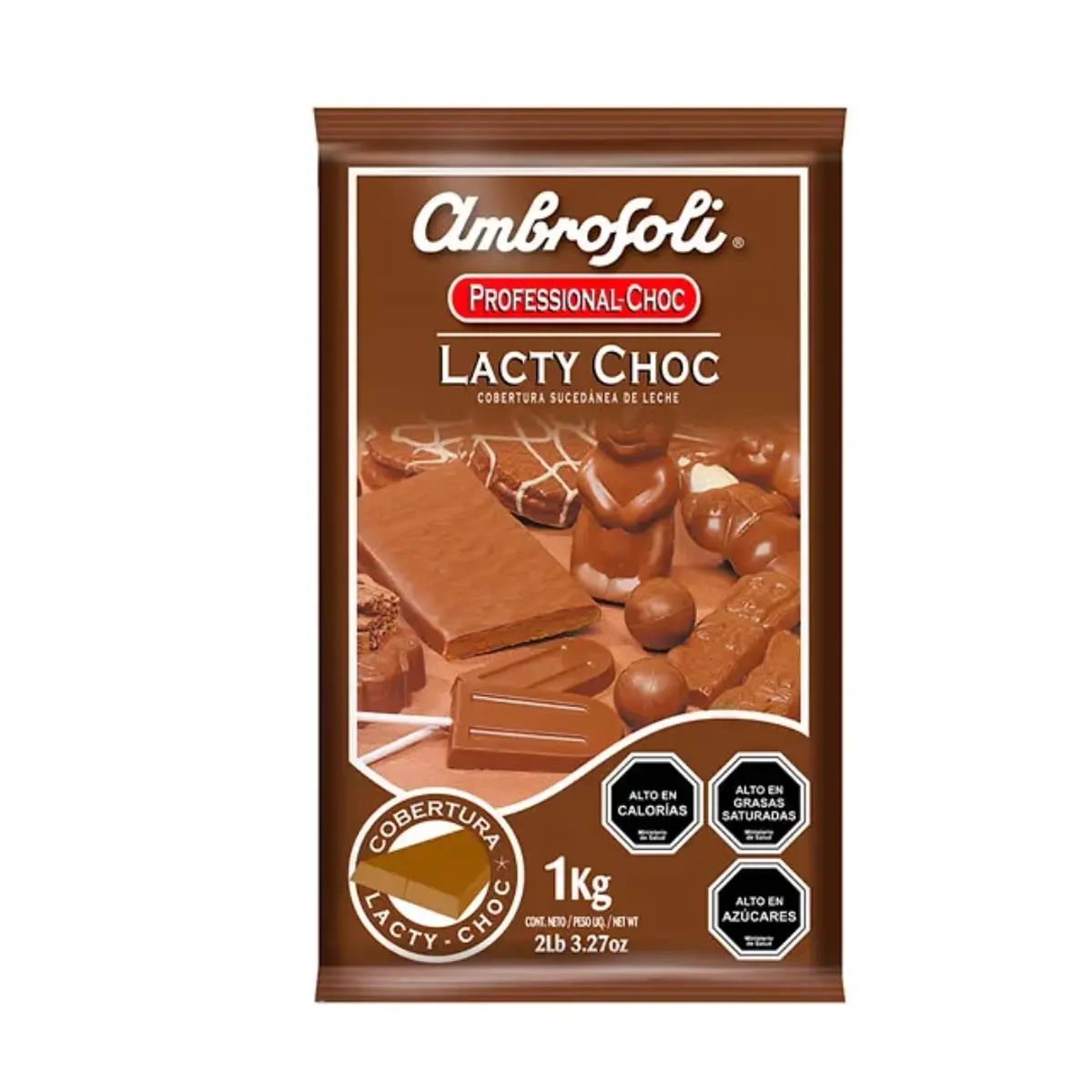 Cobertura Chocolate Ambrosoli en Barra 1 kg (10 unidades)