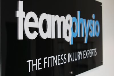 Team8 Physio sign on wall in Fitness First Dee Why Clinic