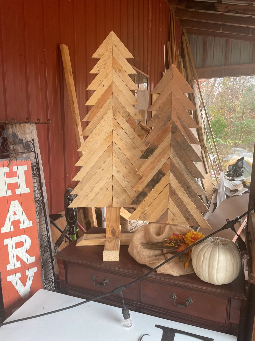 Reclaimed wood Christmas trees