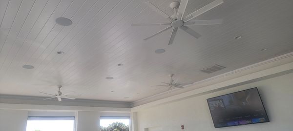 Fan installation at Grand Harbor outside bar in Indian River County. 