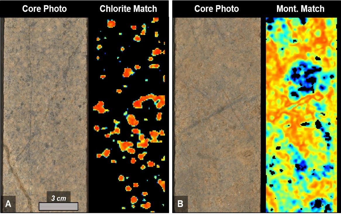 Fig. 2. Although chlorite and montmorillonite are not formed in equilibrium with teh potassic alteration, they are nonetheless important, particularly for geometallurgy (Harraden et al., 2019). 