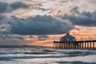 Huntington Beach Pier at sunset