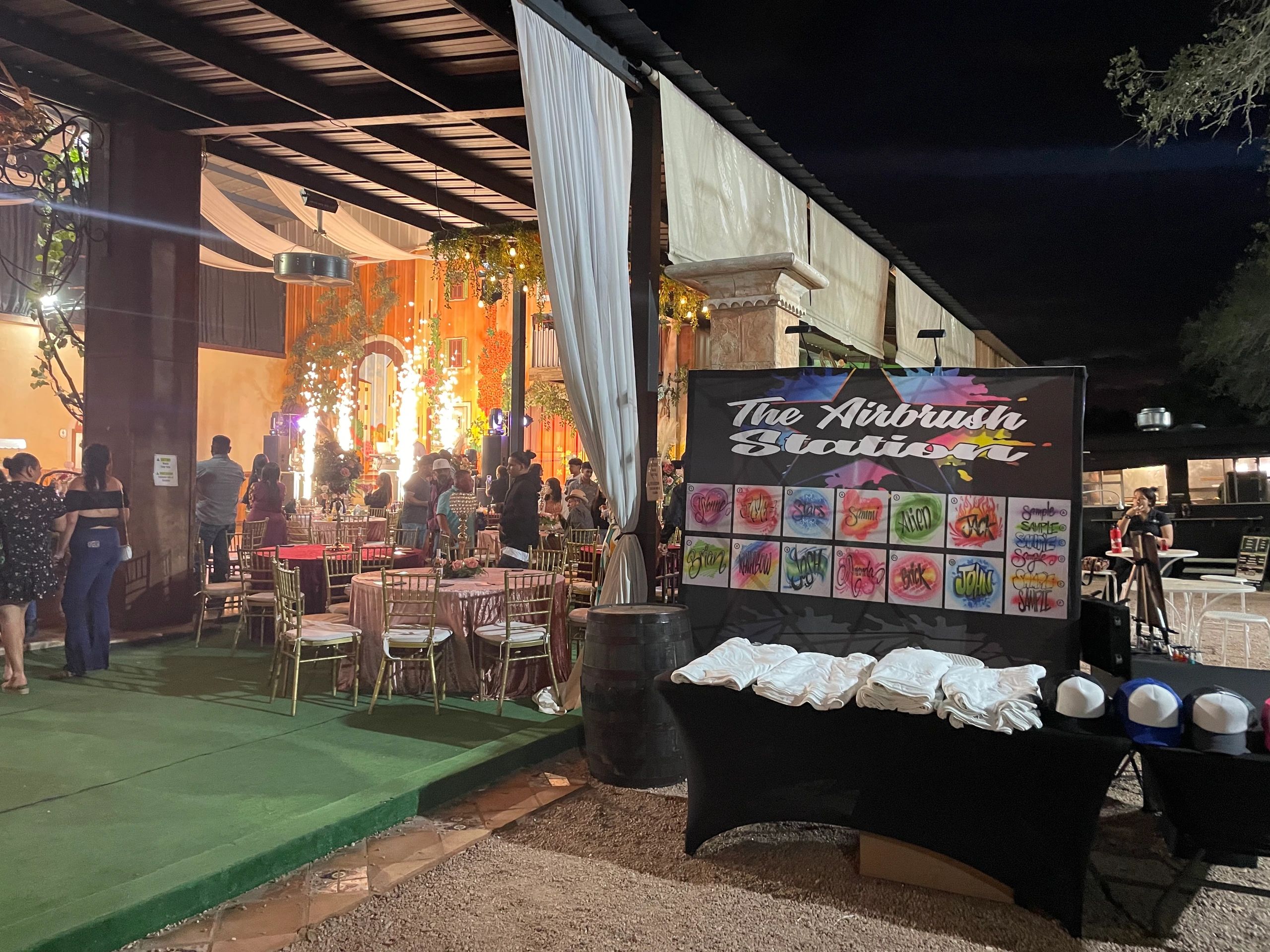 Airbrush trucker hats bring nostalgia for adults at weddings in Corpus Christi!