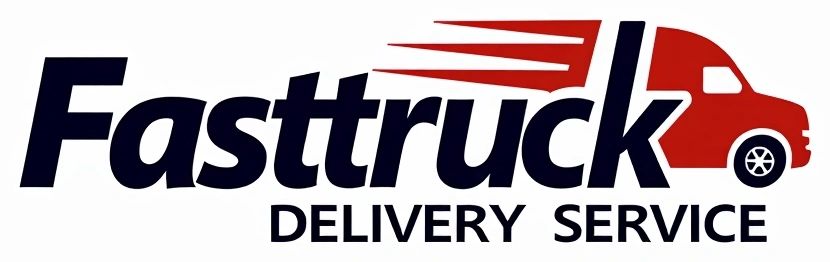 Logo of Fasttruck Delivery Service with a red truck illustration.