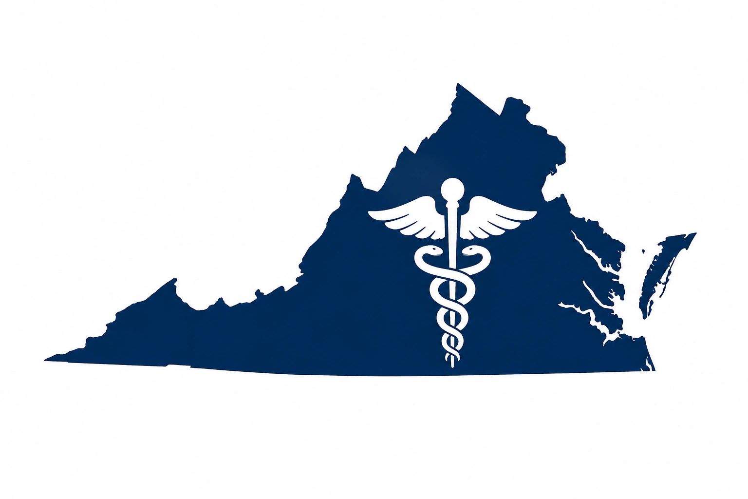 Outline of Virginia with Medical Appraisal Symbol