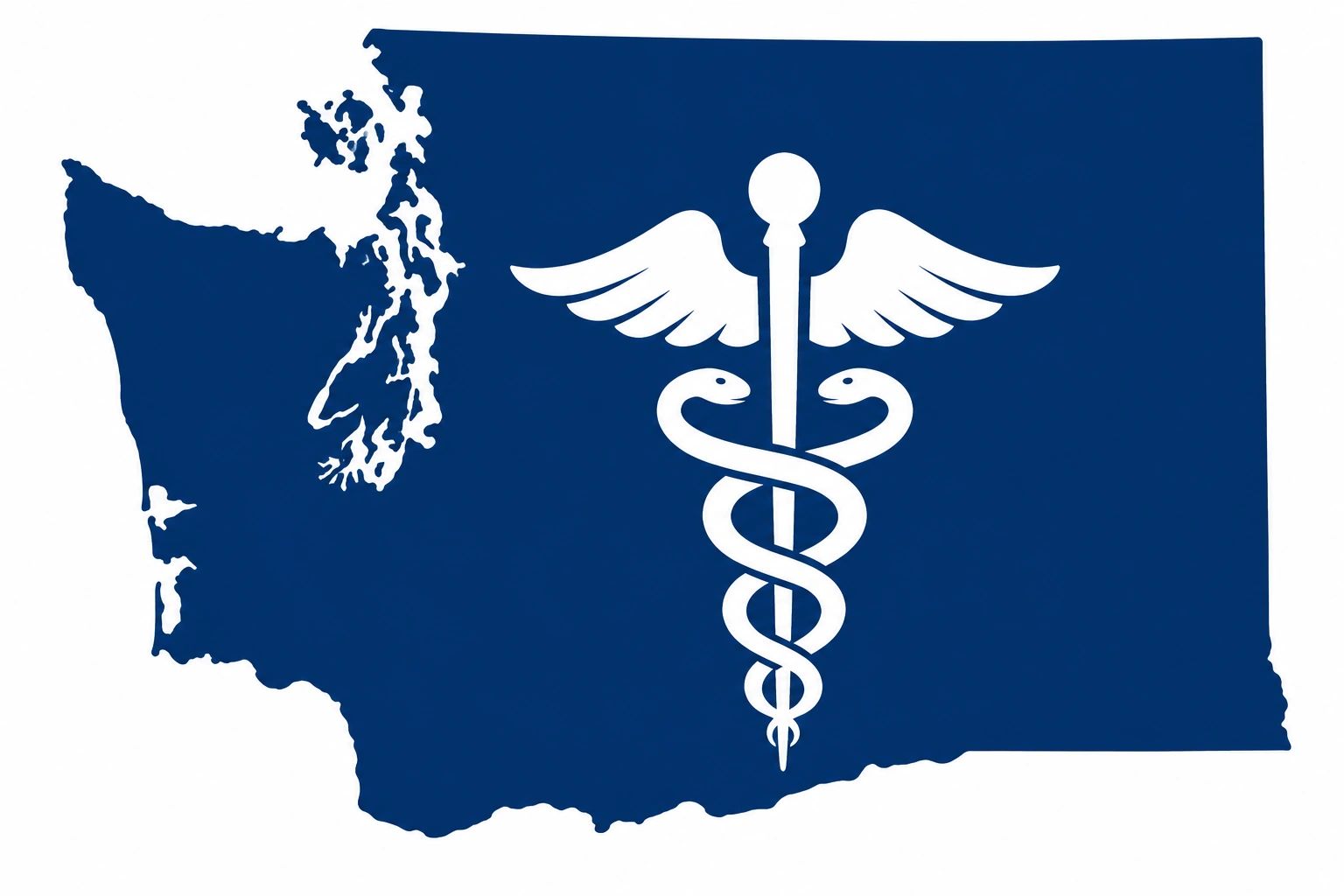 Washington State with Medical Symbol