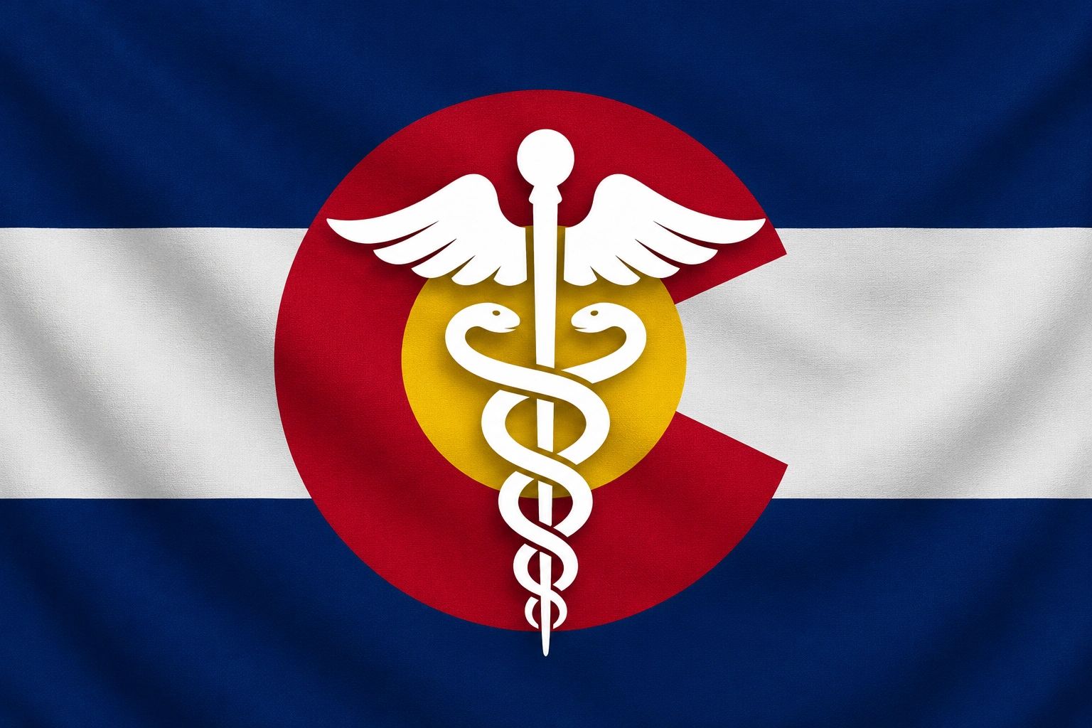 Flag of Colorado with Medical Symbol