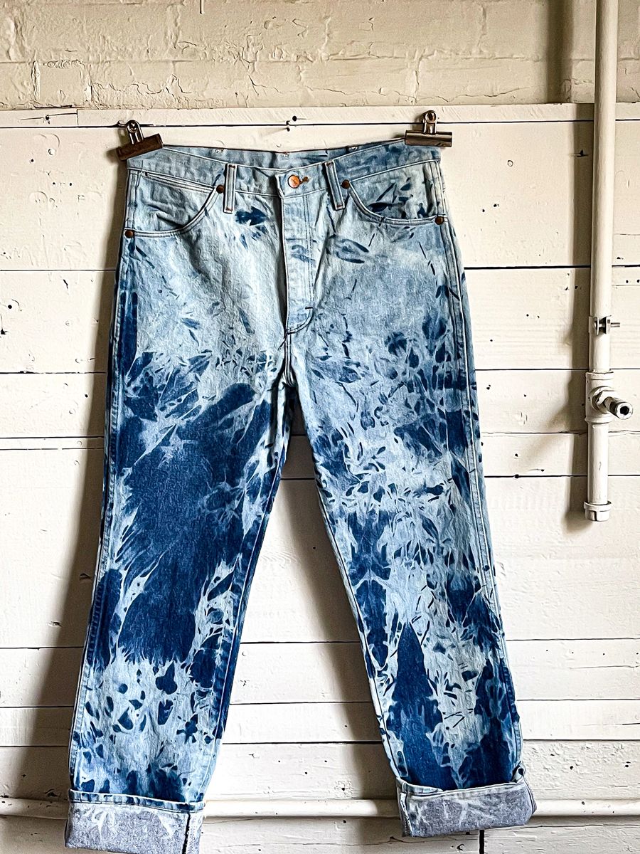 Vintage Wrangler Jeans "Tie Dye" Sz 34 x 32 USA (1980's)