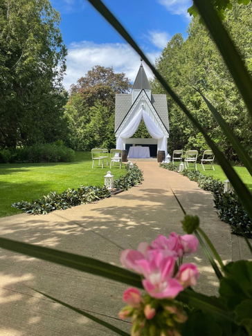 Ceremony with greenery