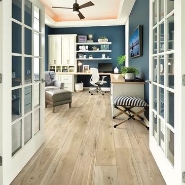 light sand colored laminate flooring in an office